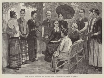Mrs Maria C Douglass, MD, and the First Class of Pupil Nurses in Burmah by Amedee Forestier